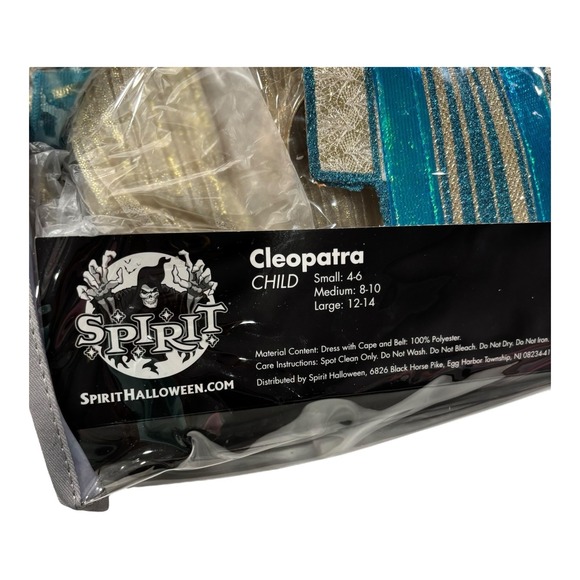 Spirit Halloween‎ Cleopatra Costume Child Small 4-6 NWT 6 Piece Stunning - Picture 7 of 7